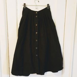 Black midi skirt